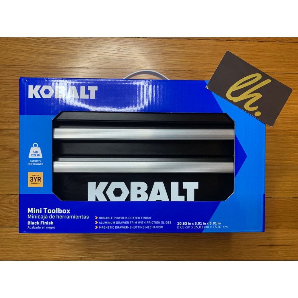 New 25th Anniversary Kobalt Mini Toolbox Black Two Drawer